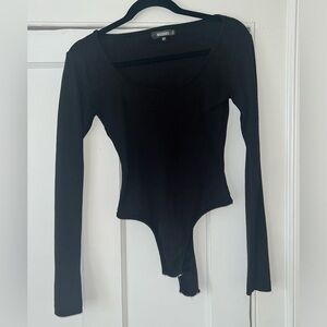 Missguided Ribbed Scoop Neck Bodysuit